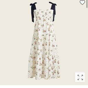 J.Crew tie shoulder strawberry smocked dress NWT